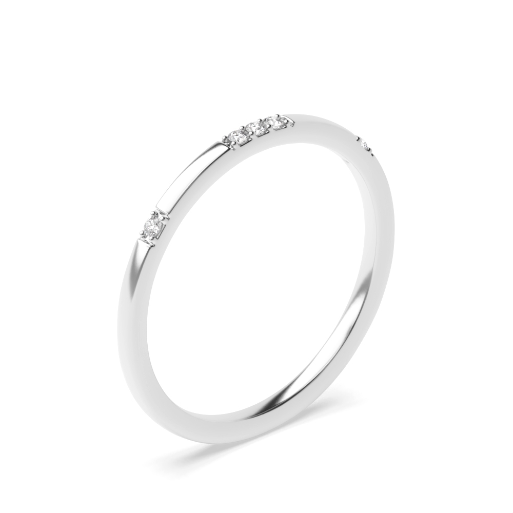 Pave Setting Round Shape Petit Diamond Wedding Band (1.30Mm)