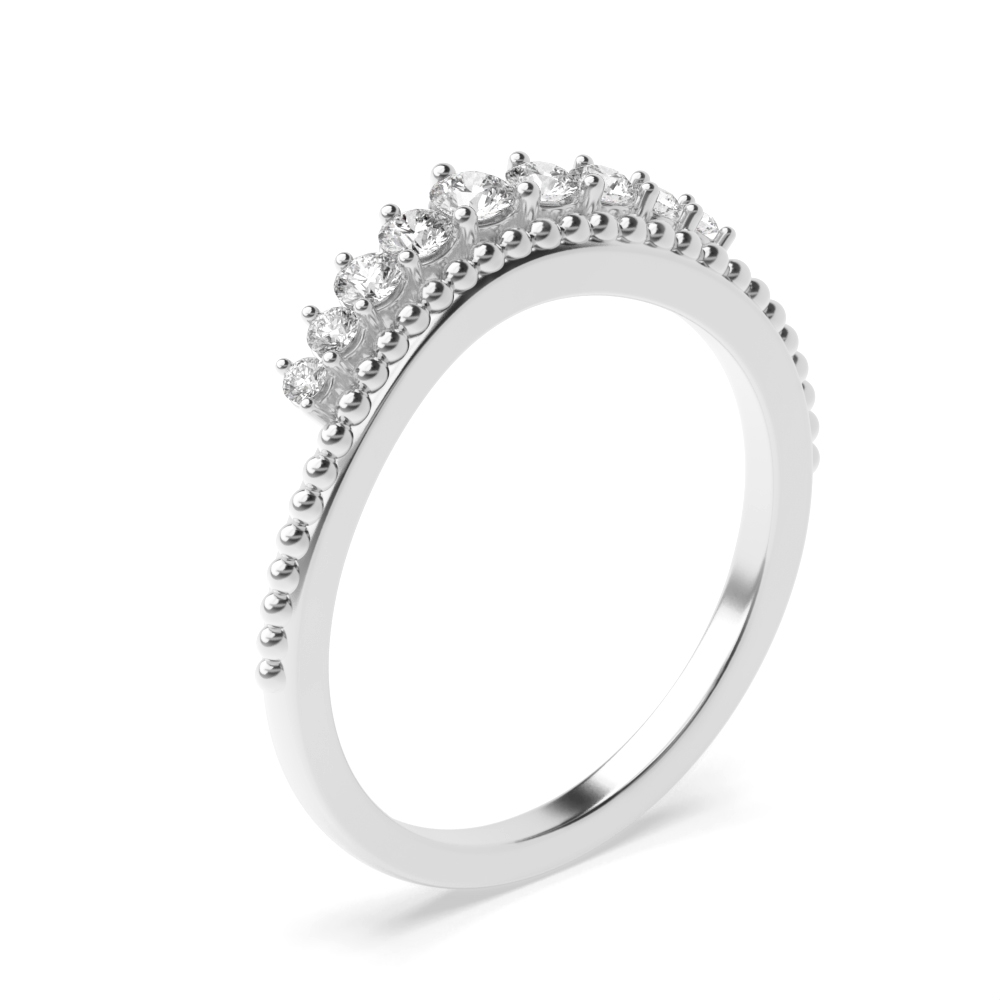 Round Shape Crown Style Half Lab Grown Diamond Eternity Designer Ring (4.00mm)