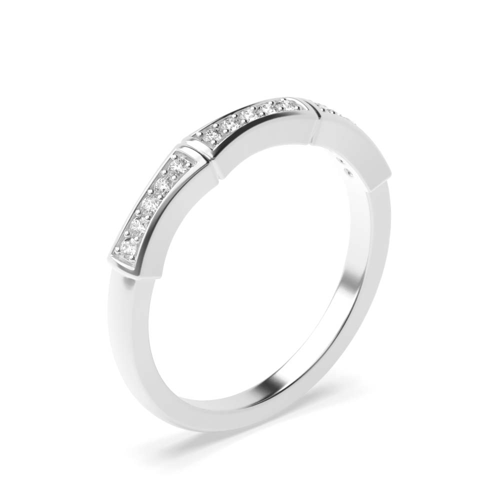 prong setting round Lab Grown Diamond half eternity ring