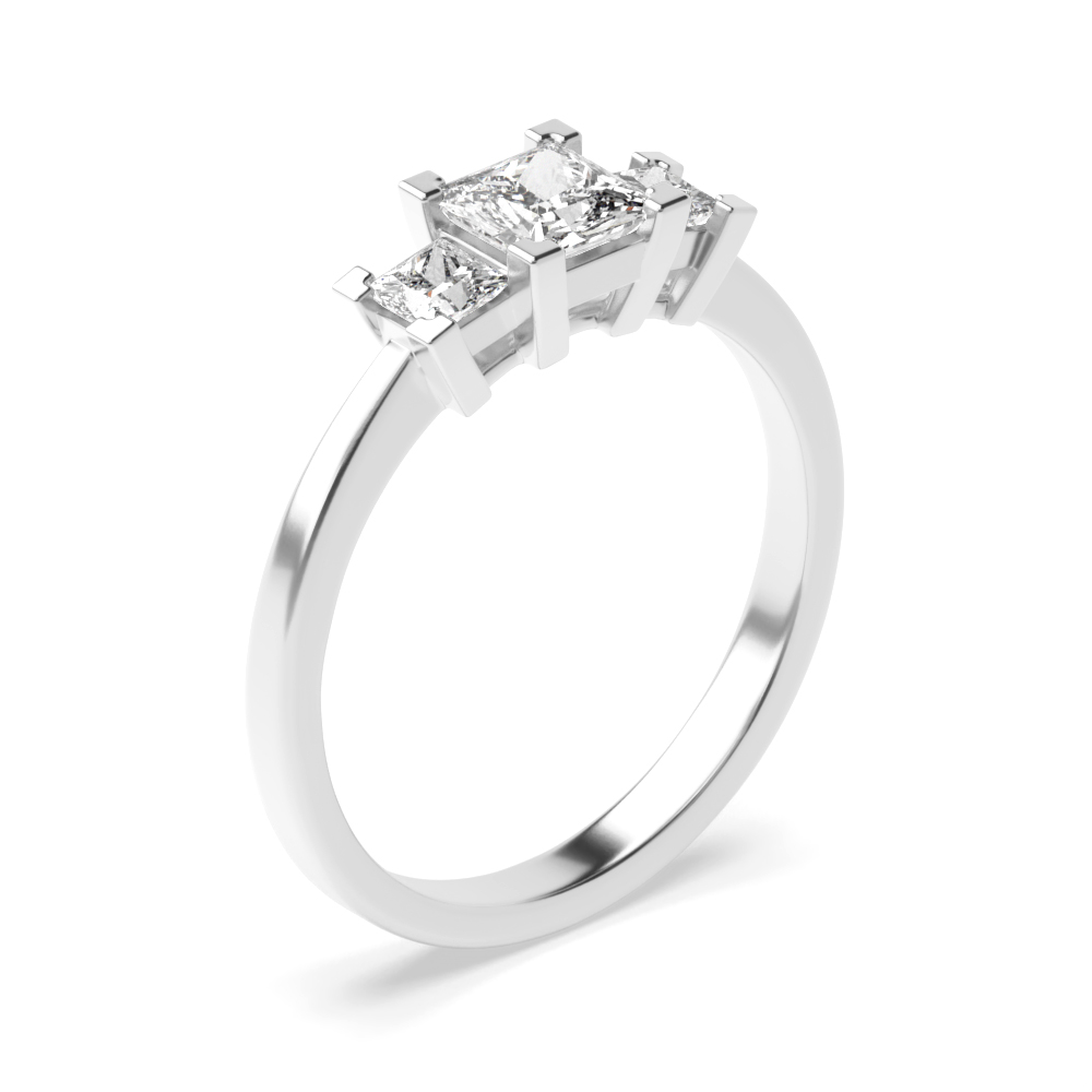 Prong Setting Princess Diamond Trilogy Ring | Abelini Buy Online