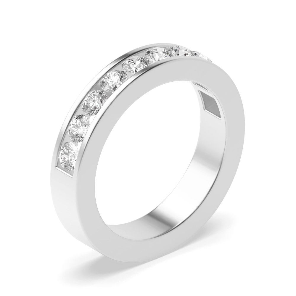 Channel Setting Half Eternity Round Diamond Ring | Abelini 