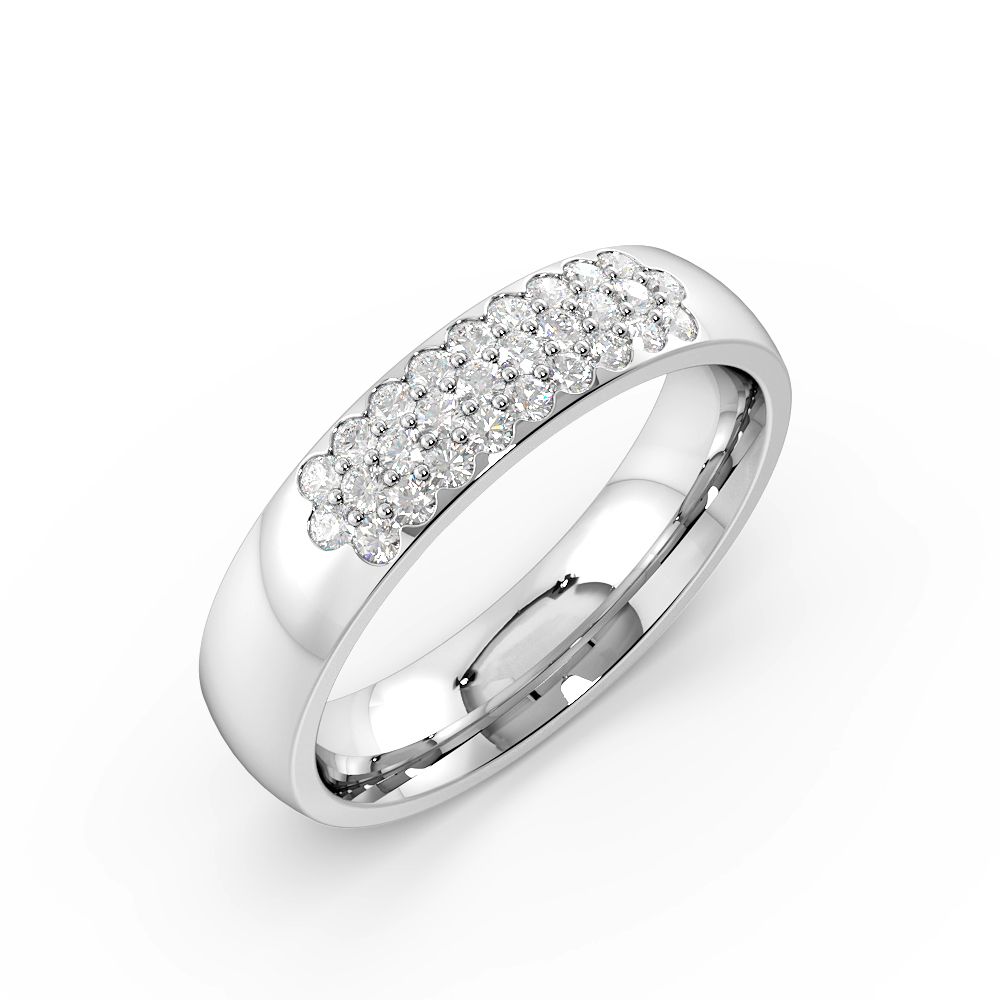 Pave Setting Round Shape Cluster Diamond Ring (4.50mm)