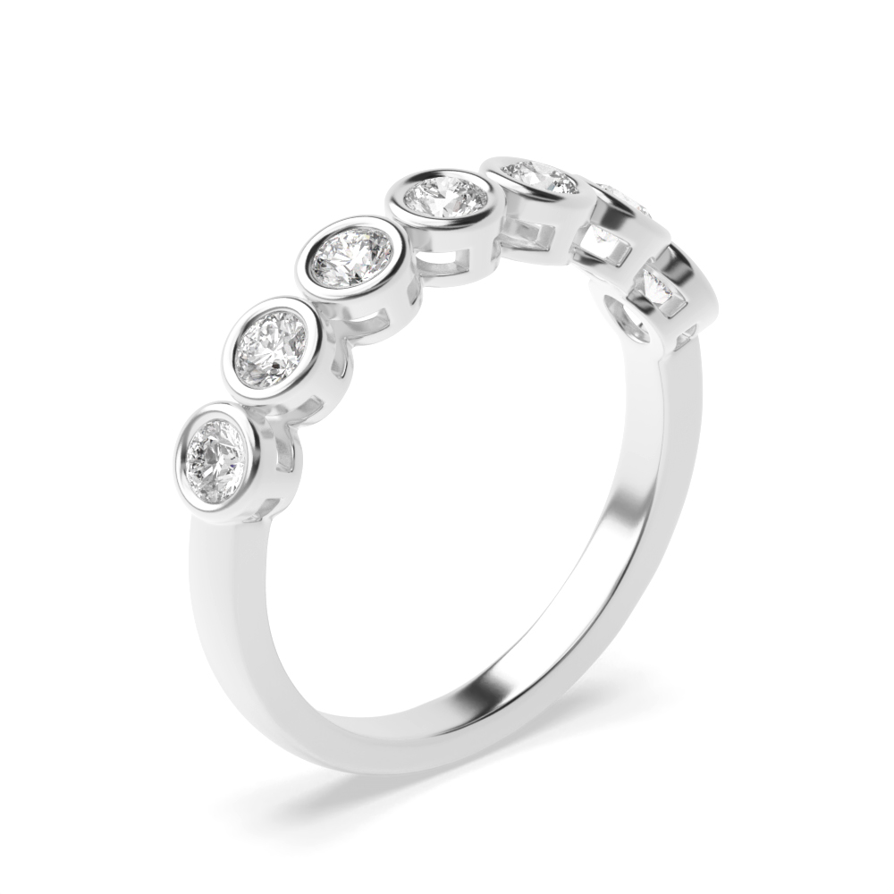 bezel setting round Moissanite 7 stone ring