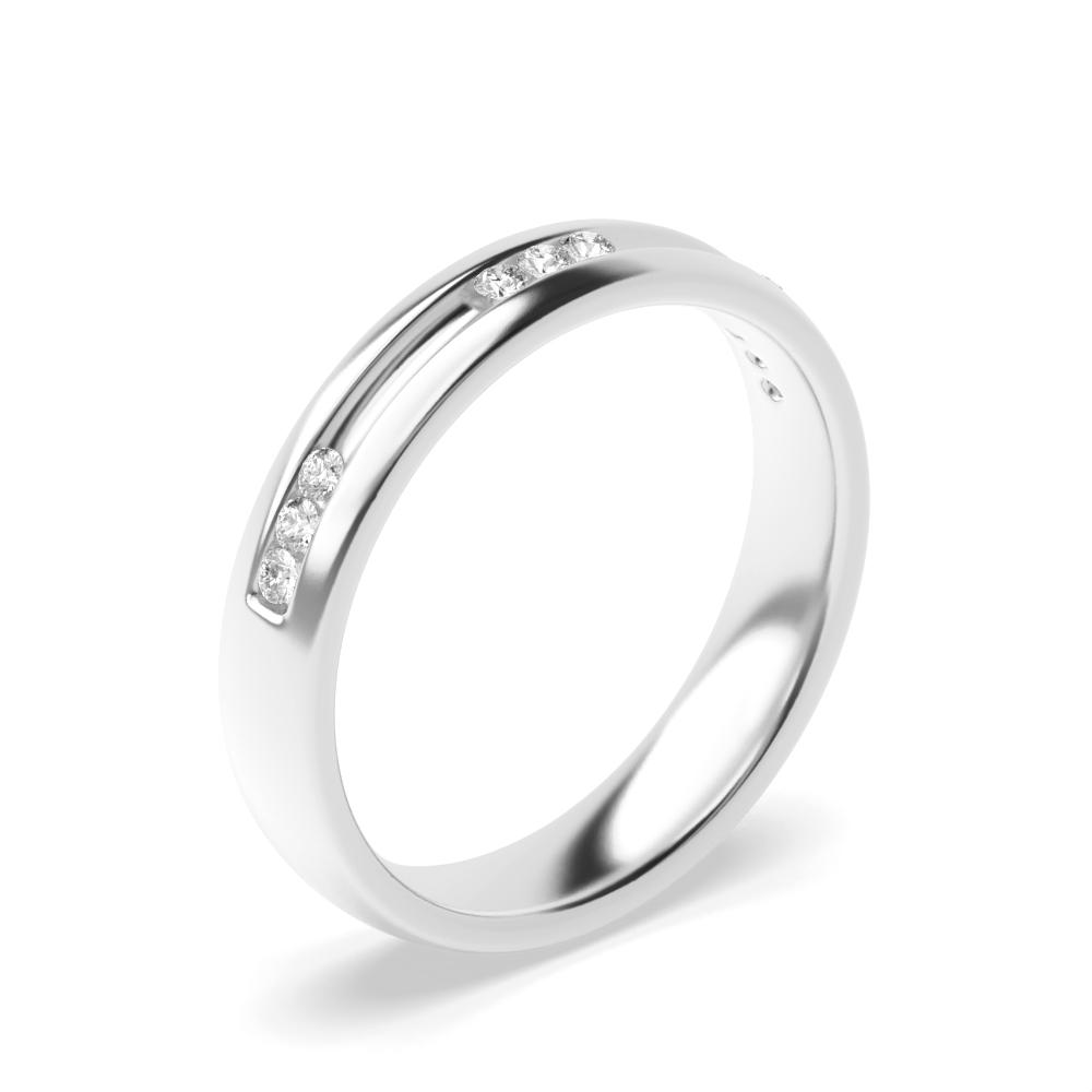 Channel Setting Round Shape Mens Diamond Wedding Ring (4.00mm)