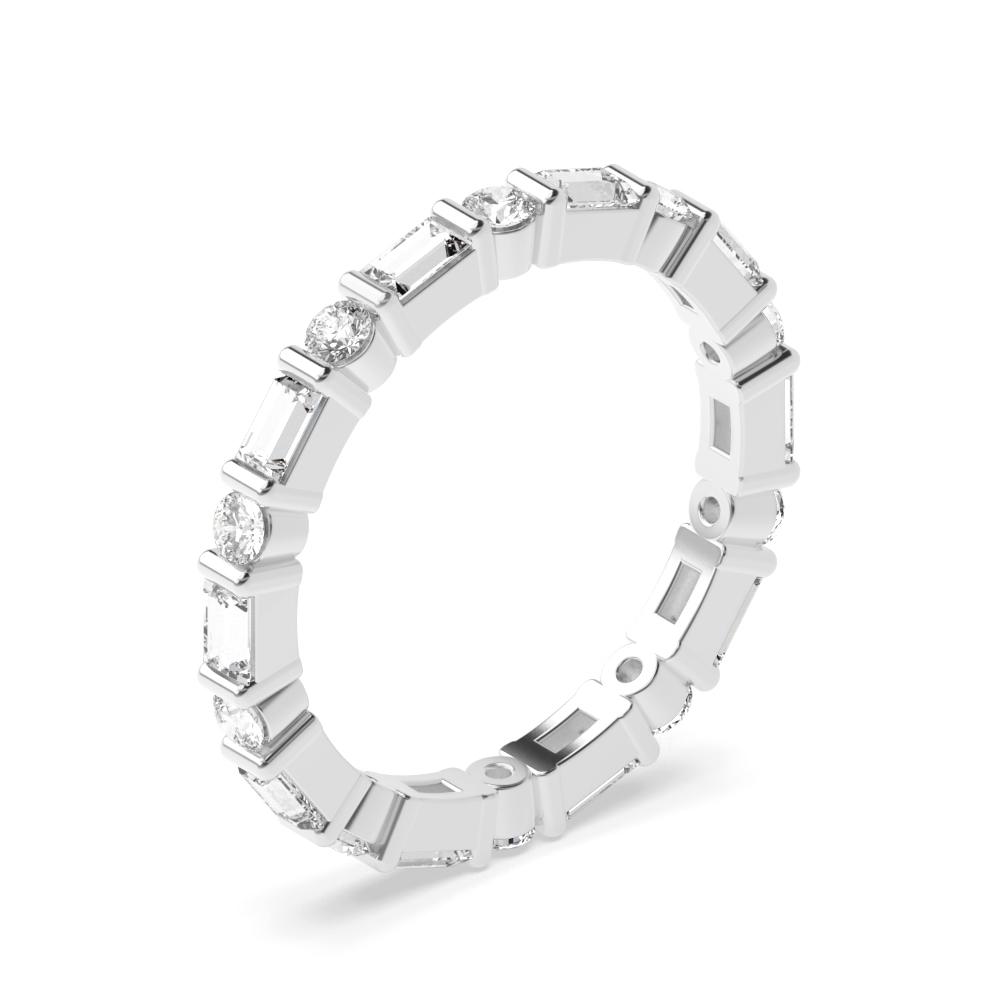 full eternity baguette and round diamond ring