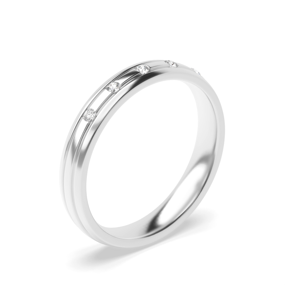 bezel setting round shaped diamond half eternity ring