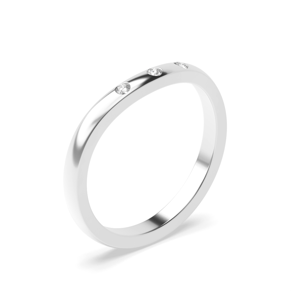 Buy Flush Setting Round Shape 3 Diamond Ring | Abelini  - Abelini