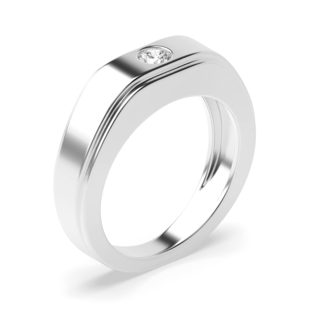 bezel setting round diamond ring