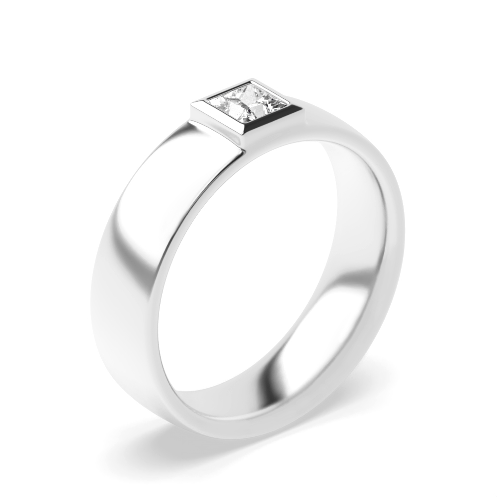 channel setting princess Lab Grown Diamond solitaire ring