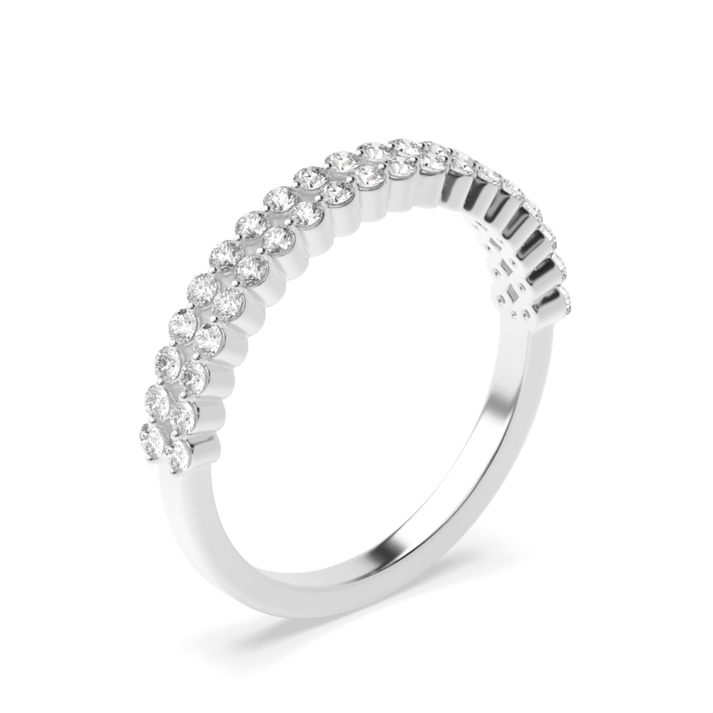 prong setting half eternity round diamond ring