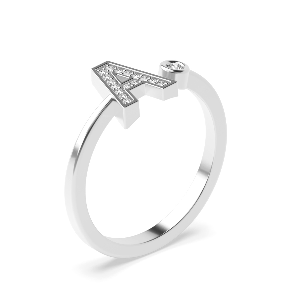 Purchase Alphabet Letter A Initial Diamond Ring - Abelini