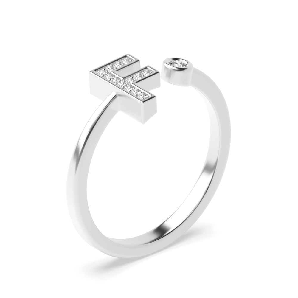 Purchase Alphabet Letter F Initial Moissanite Ring - Abelini