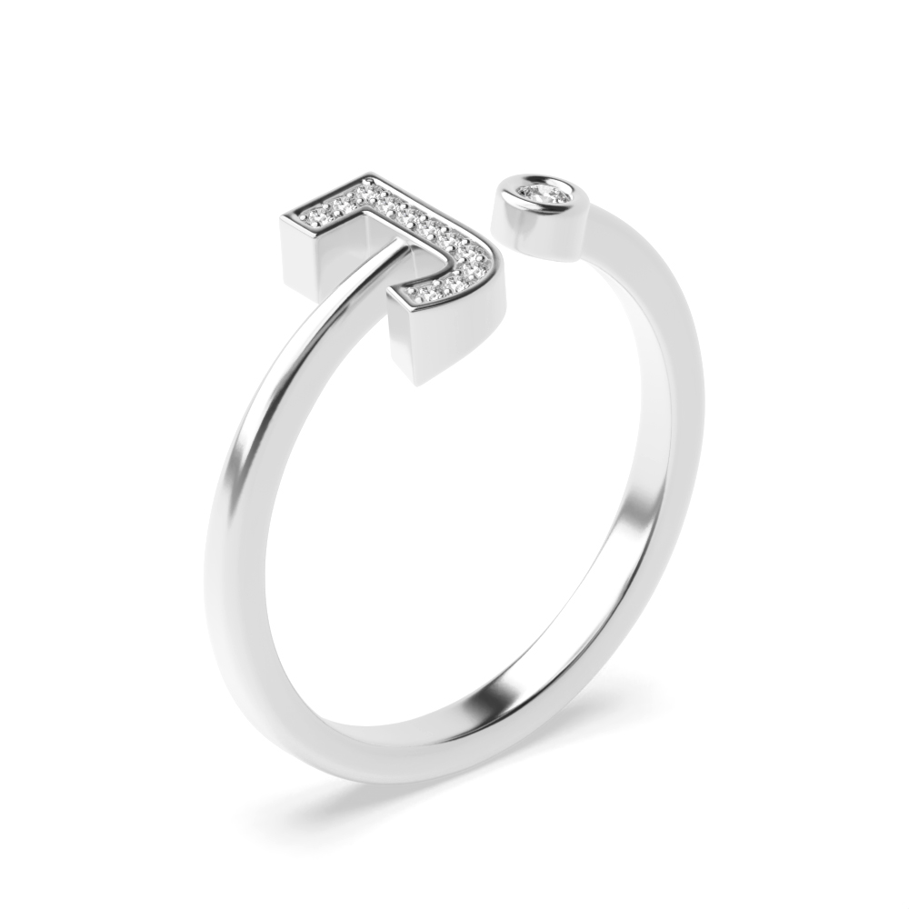 Purchase Alphabet Letter J Initial Moissanite Ring - Abelini
