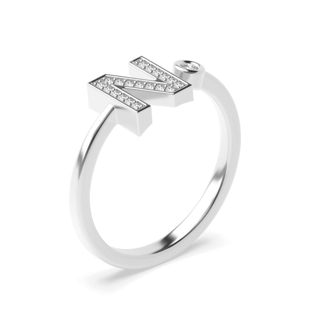 Purchase Alphabet Letter N Initial Lab Grown Diamond Ring - Abelini