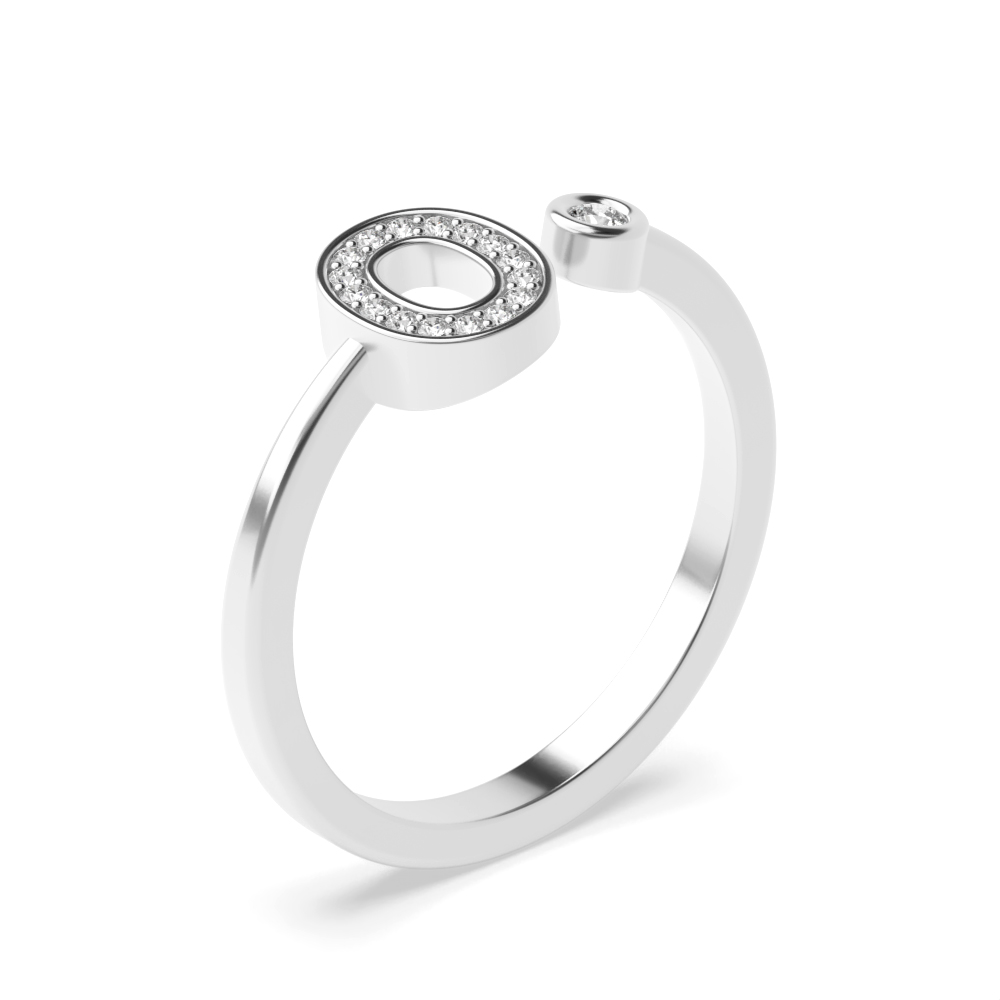 Purchase Alphabet Letter O Initial Diamond Ring - Abelini