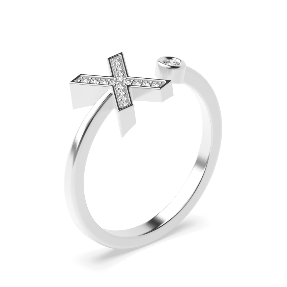 Purchase Alphabet Letter X Initial Moissanite Ring - Abelini