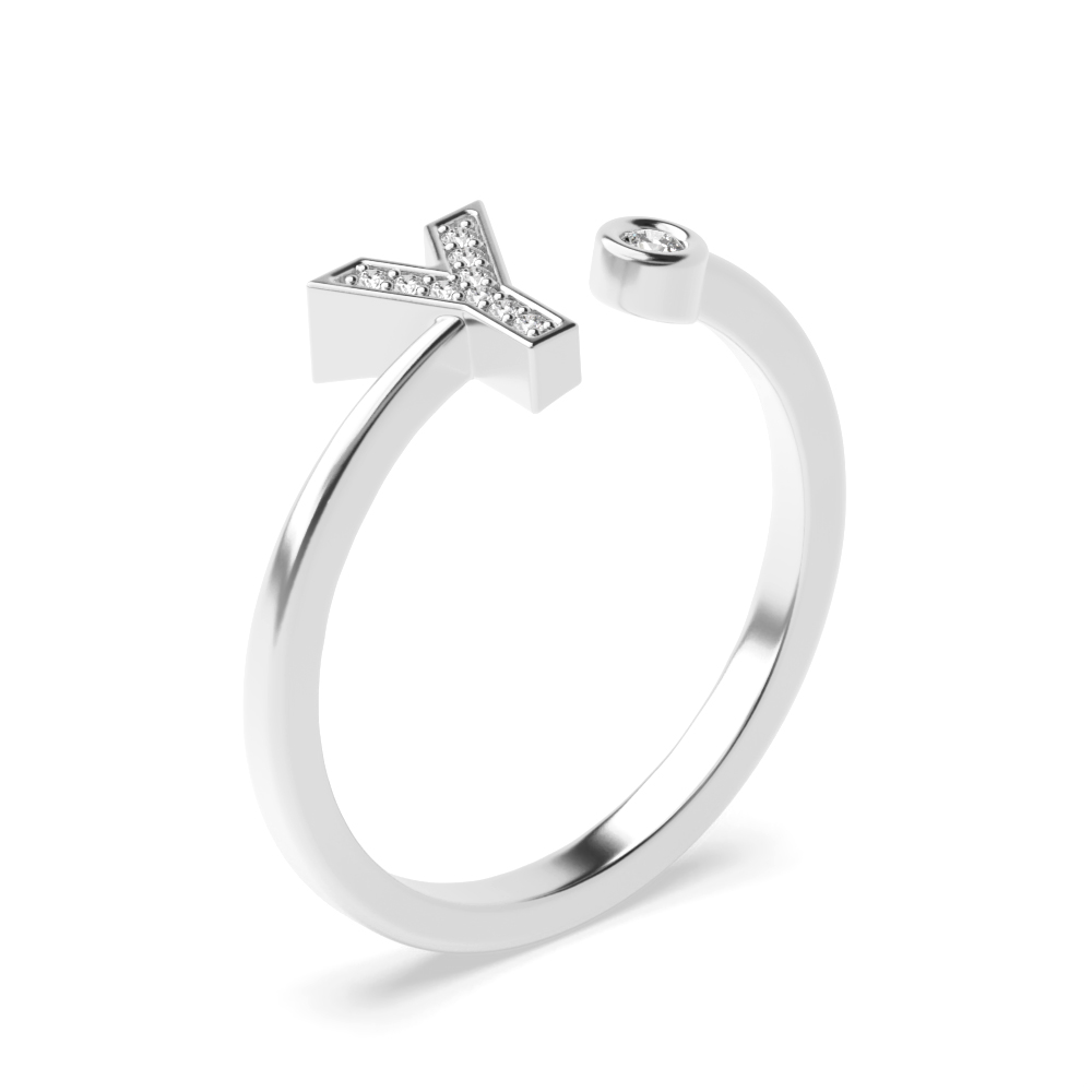 Purchase Alphabet Letter Y Initial Lab Grown Diamond Ring - Abelini