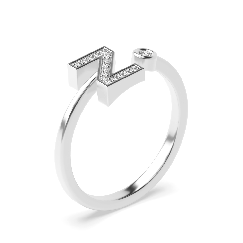 alphabet letter z initial diamond ring