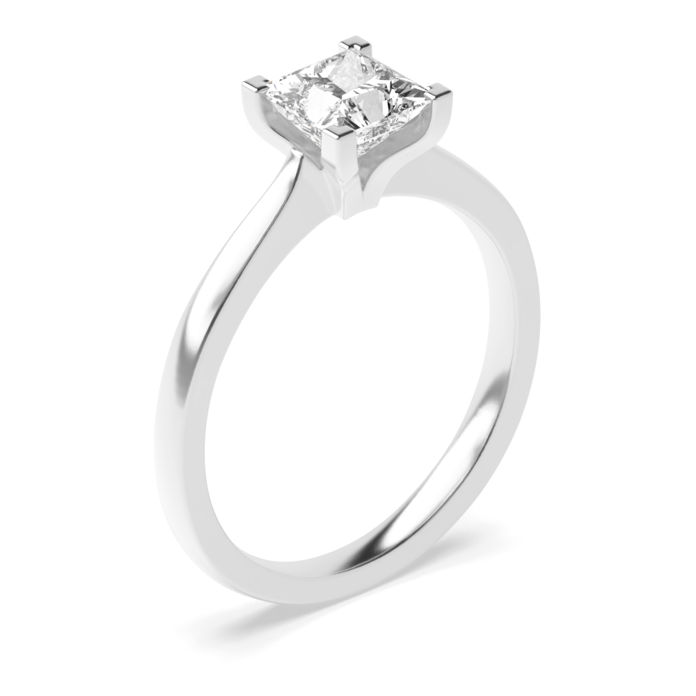 4 prong setting solitaire princess Moissanite ring