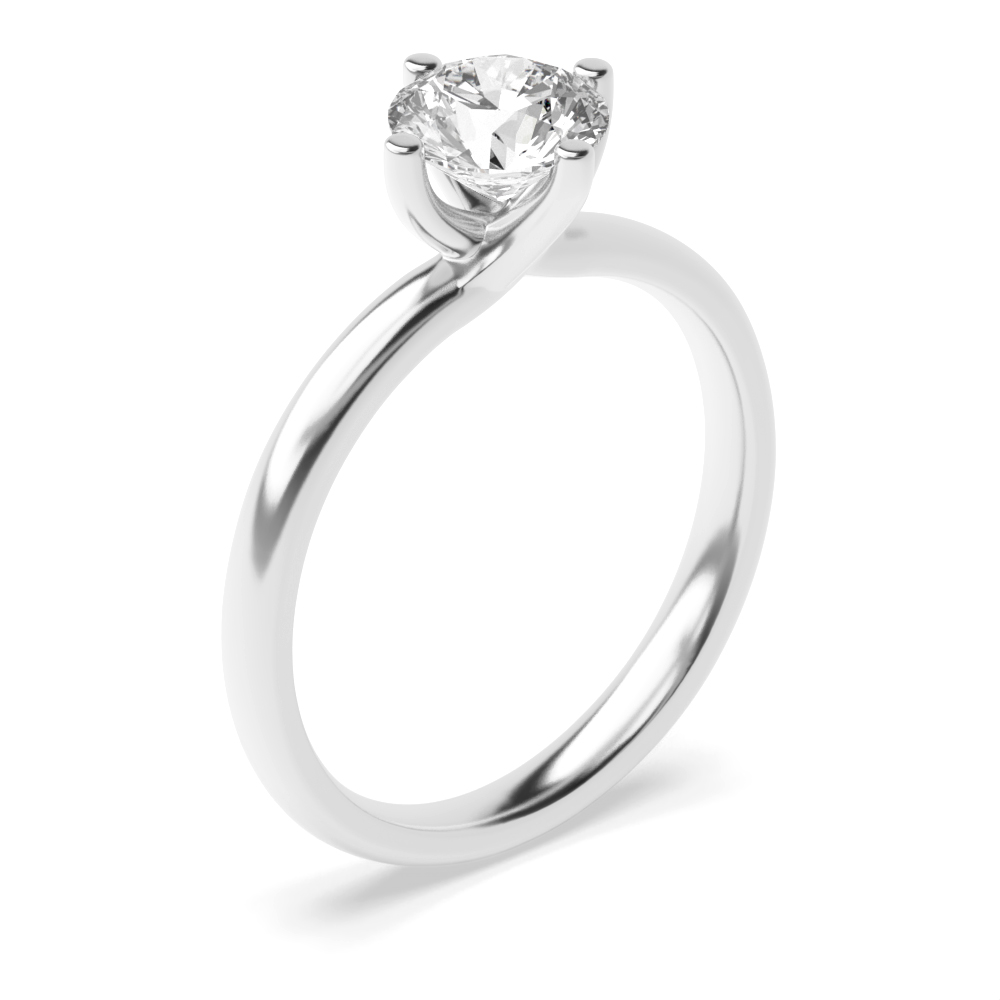 Round Cut Twist Claws Solitaire Lab Grown Diamond Engagement Ring