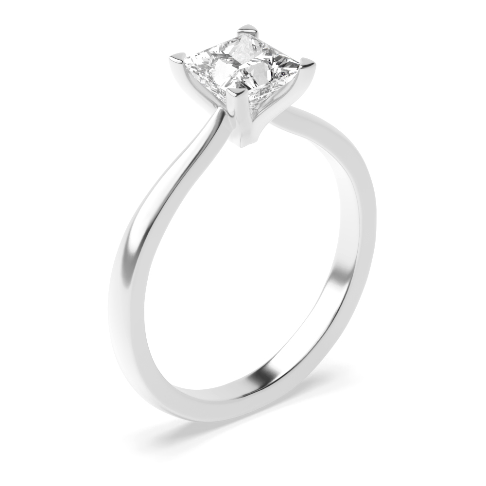4 prong setting princess Moissanite solitaire engagement ring