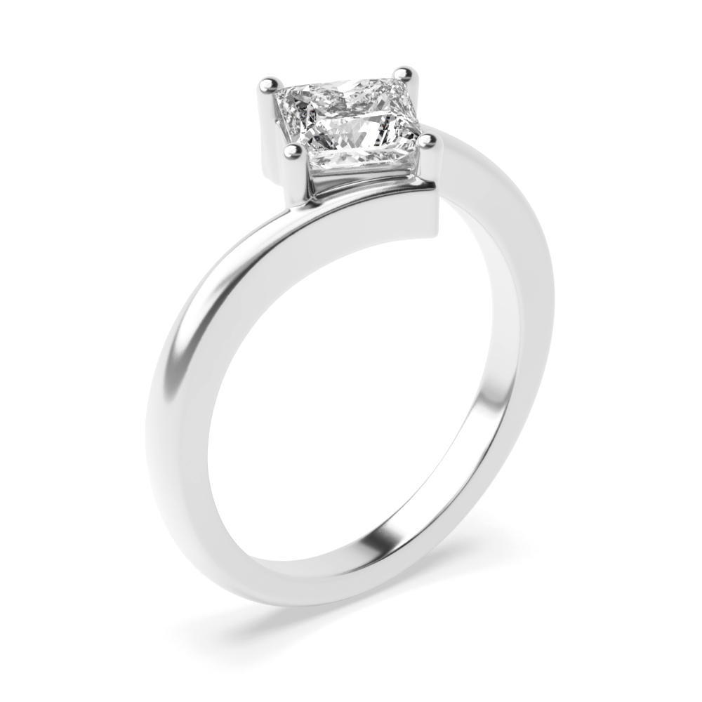 4 prong setting princess diamond cluster solitaire ring