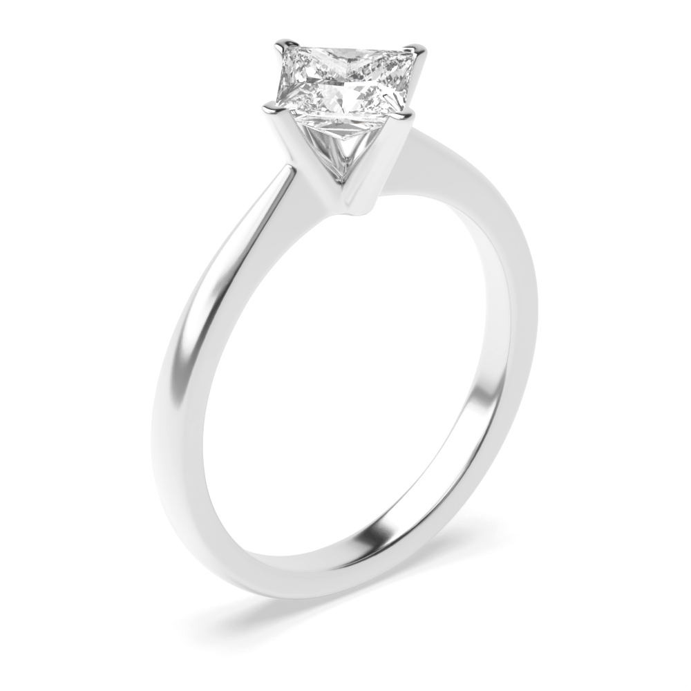 4 Prong Setting Princess Diamond Solitaire Engagement Rings