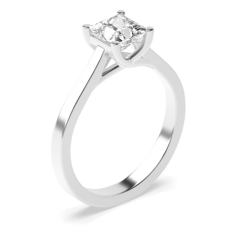 4 prong setting princess Moissanite solitaire ring