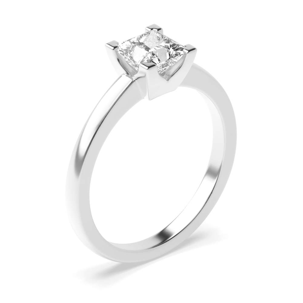 4 prong setting princess Moissanite solitaire ring