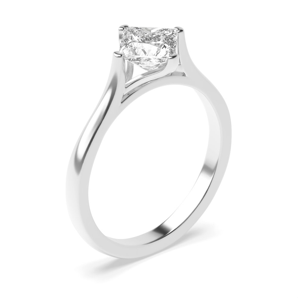 Fancy 4 Prong Setting Princess Shape Diamond Solitaire Ring