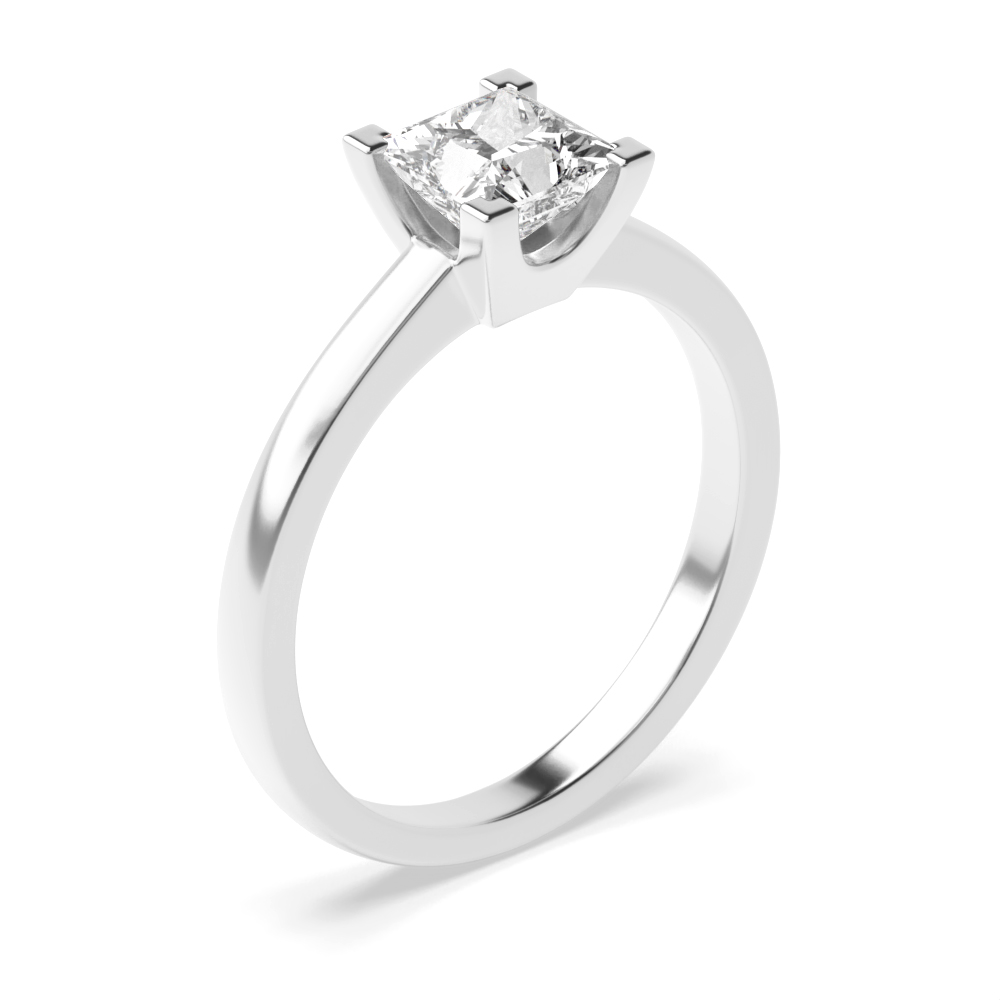 prong setting princess Moissanite solitaire ring