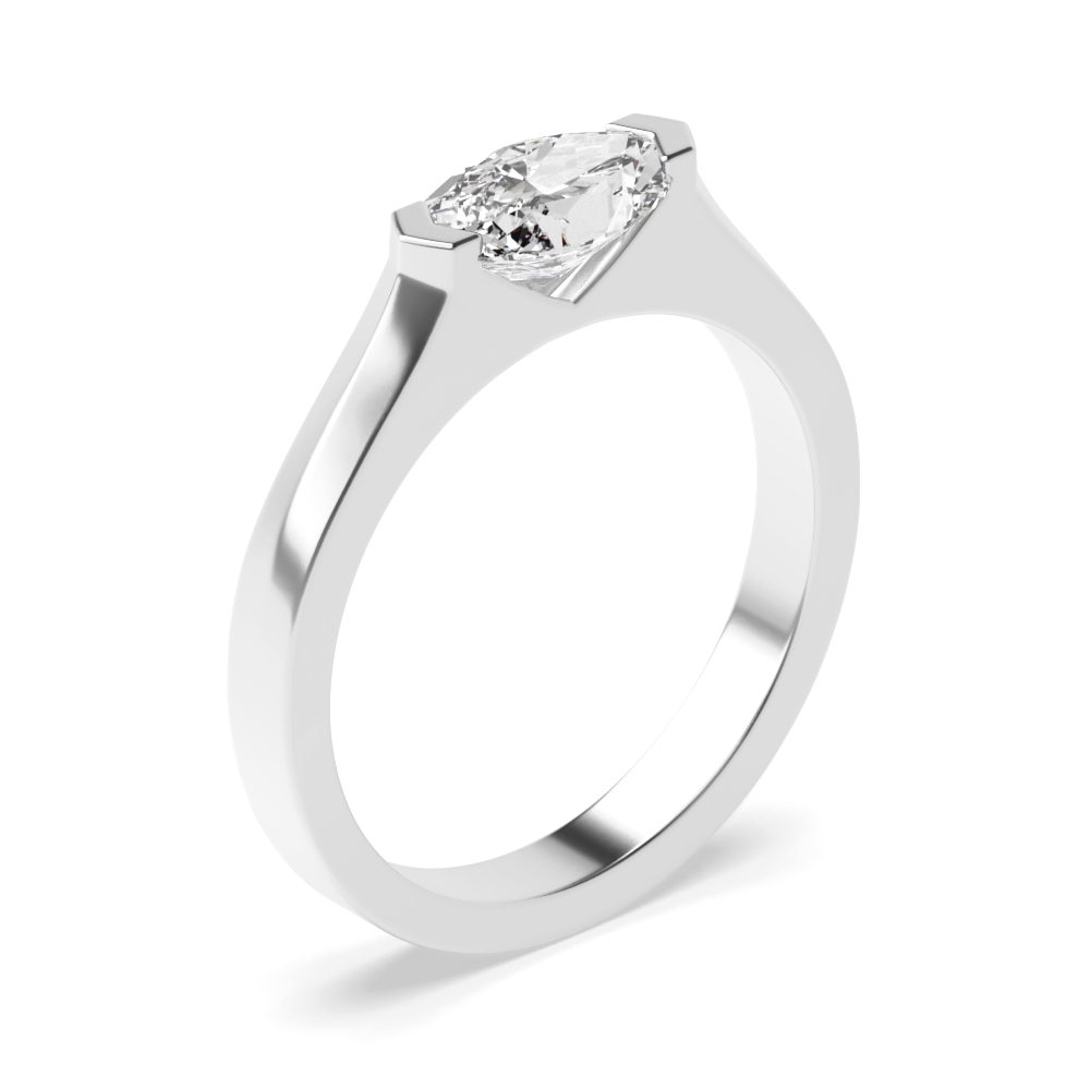 prong setting marquise Lab Grown Diamond solitaire ring
