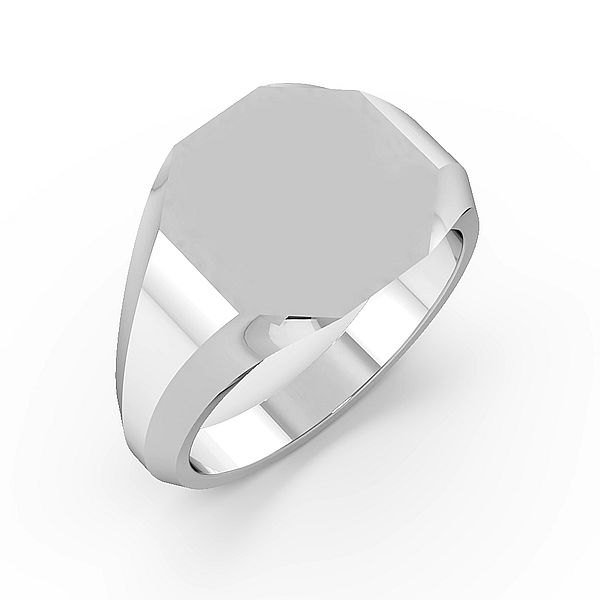 Octagen Shape Mens Signet Rings (13mm)