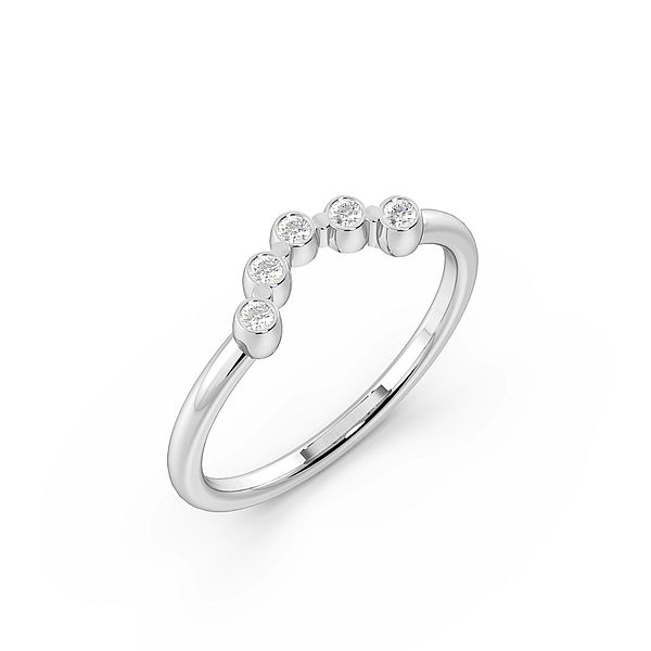 Round Bezel Setting Shaped Half Eternity Diamond Ring