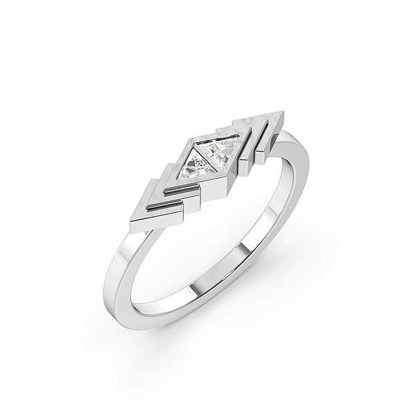 Trillion Bezel Setting Arrow Look Designer Diamond Ring