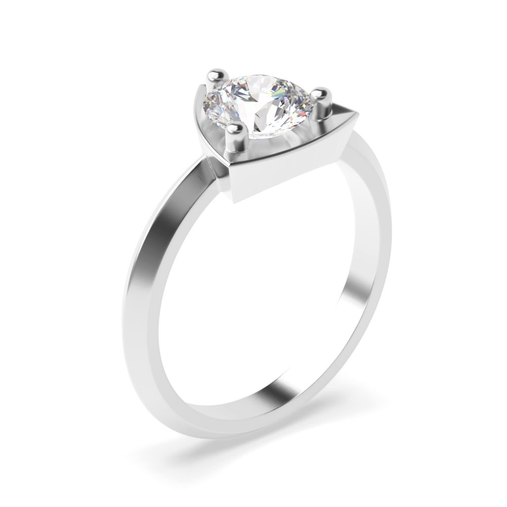 Trillion Shaped Minimalist Solitaire Diamond Engagement Rings