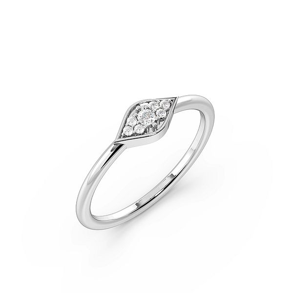 Pave Setting Eye Design Minimalist Designer Diamond Ring
