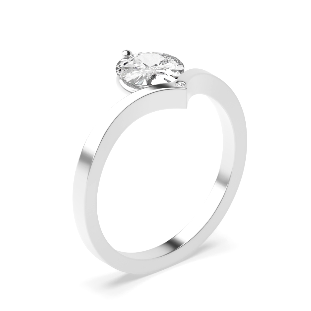 Delicate Wishbone Solitaire Diamond Engagement Rings