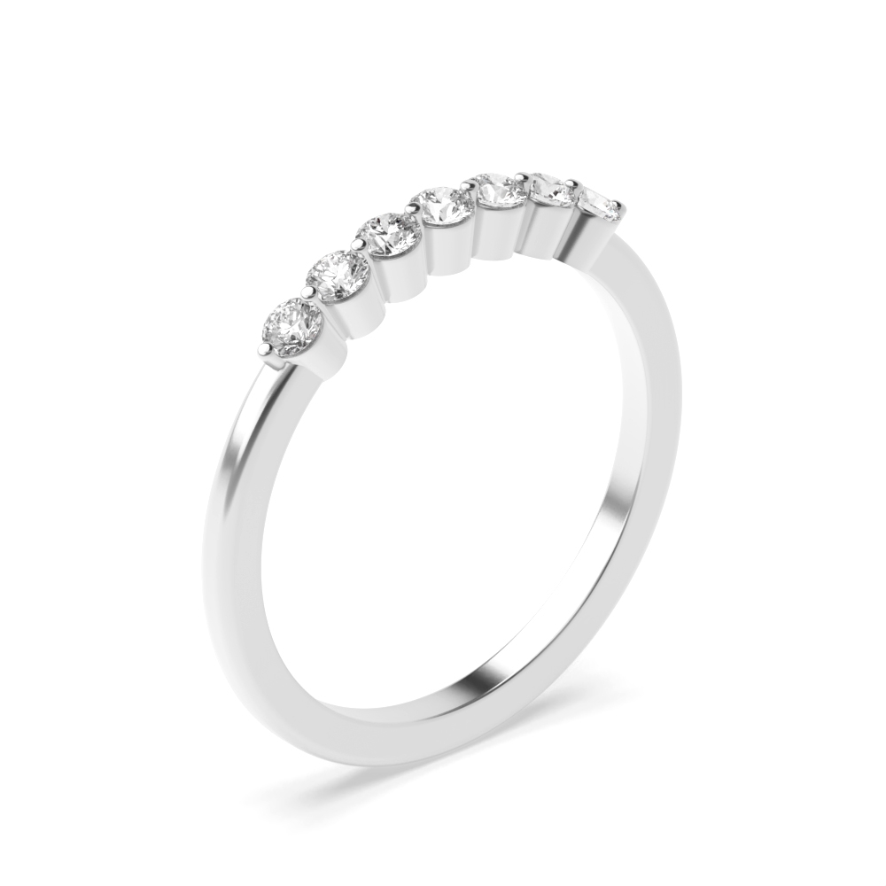 Buy Round 2 Prongs Delicate Half Eternity Moissanite Ring - Abelini