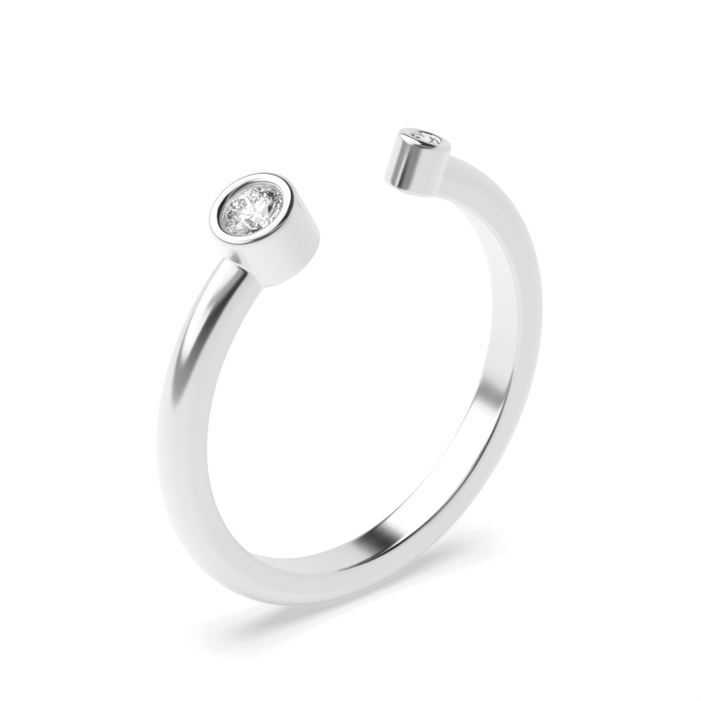 Two  Diamonds Open Ended Designer Diamond Ring