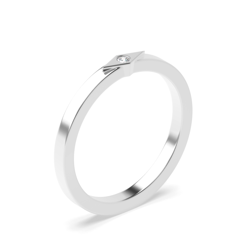 Bezel Setting Tiny Diamond Solitaire Engagement Rings