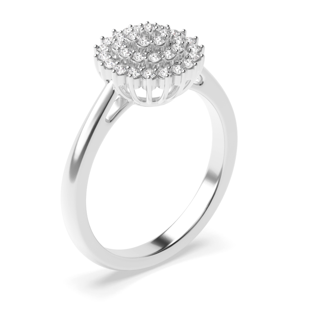 Round Pave Setting Big Cluster Designer Moissanite Ring