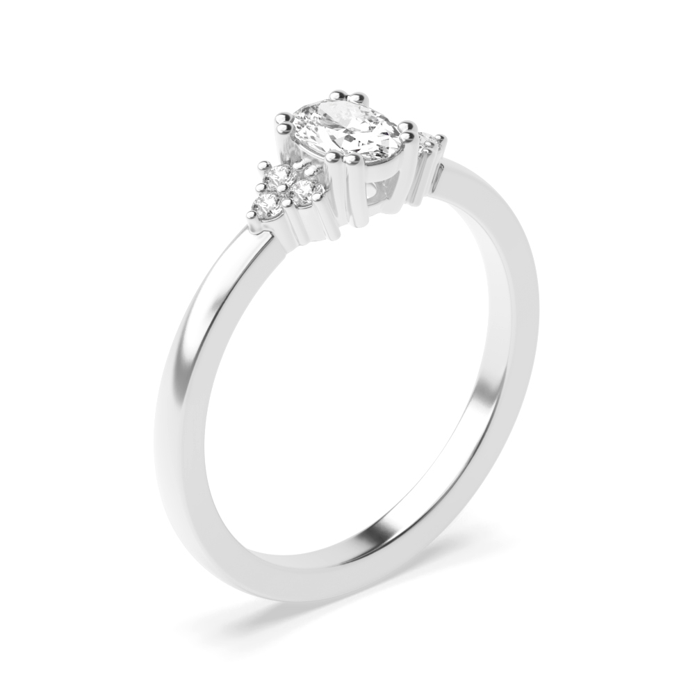 Oval 4 Prong Cluster Designer Engagement Rings