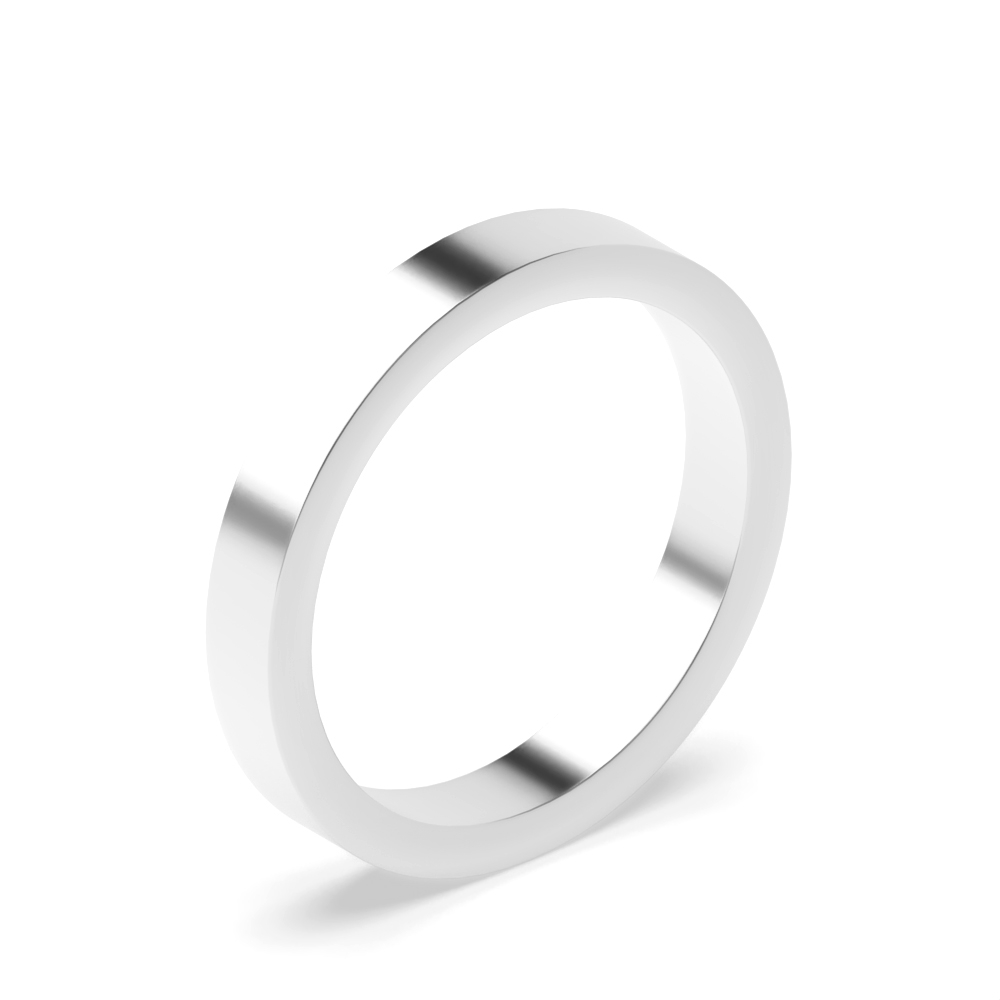 Light Court Profile plain men wedding bands (3.0 - 6.0mm)