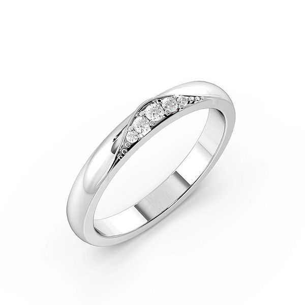 Pave Setting Modern Womens Diamond Wedding Rings (2.1mm)