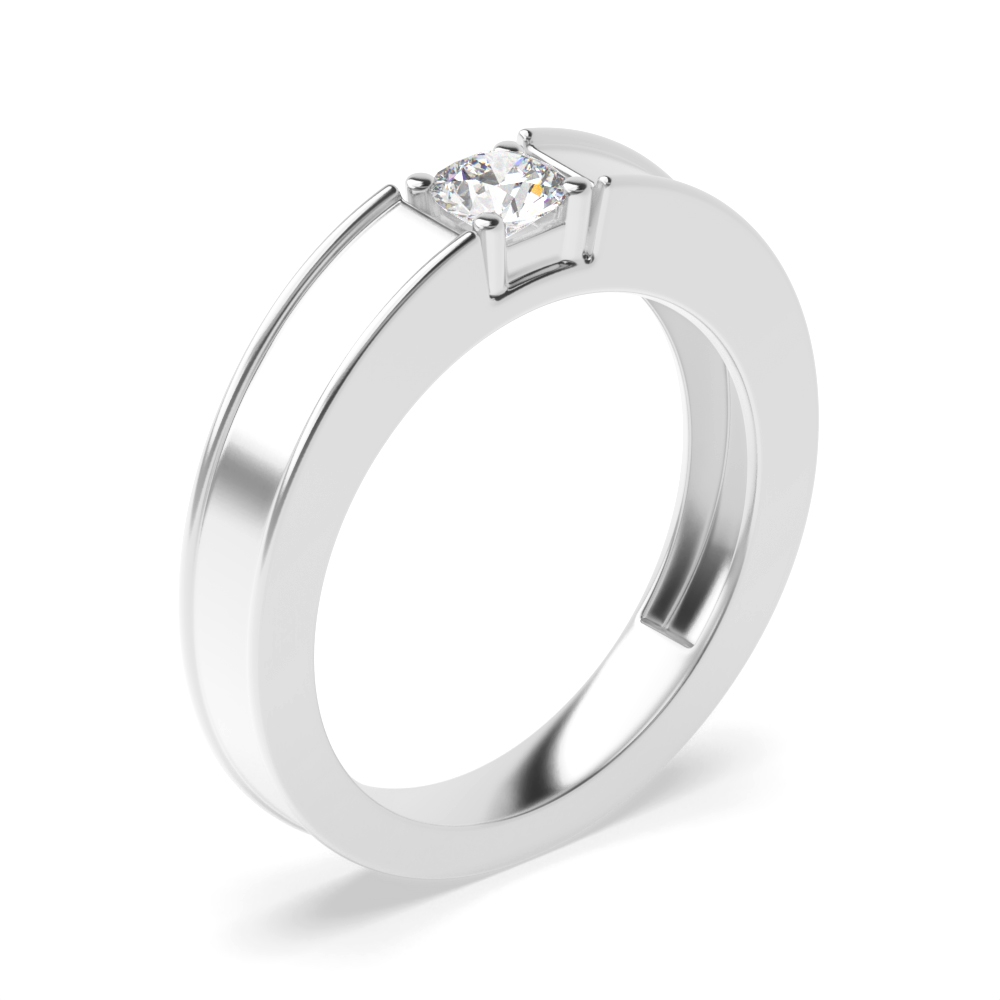 Channel Set Single Moissanite Mens Moissanite Rings (4.1mm)