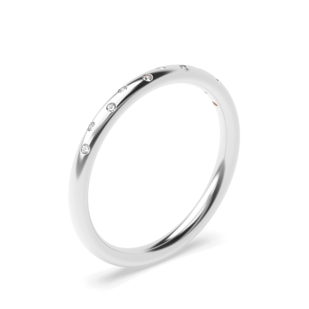 Flush Setting Multiple Lab Grown Diamonds Womens Wedding Rings (2.0mm)