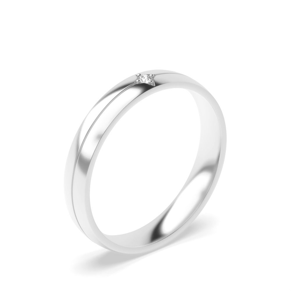 Flush Setting Wide Band Mens Lab Grown Diamond Set Wedding Rings (4.0Mm)