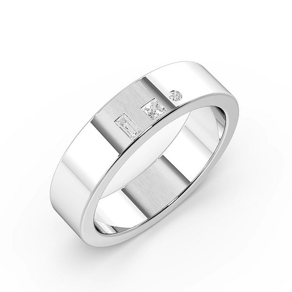 Flush Setting Multi Shape Lab Grown Diamond Mens Lab Grown Diamond Wedding Band (6.0mm)