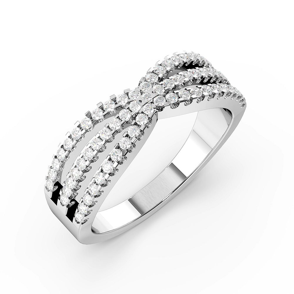 Buy Pave Setting 3 Rows Designer Diamond Rings (6Mm) - Abelini